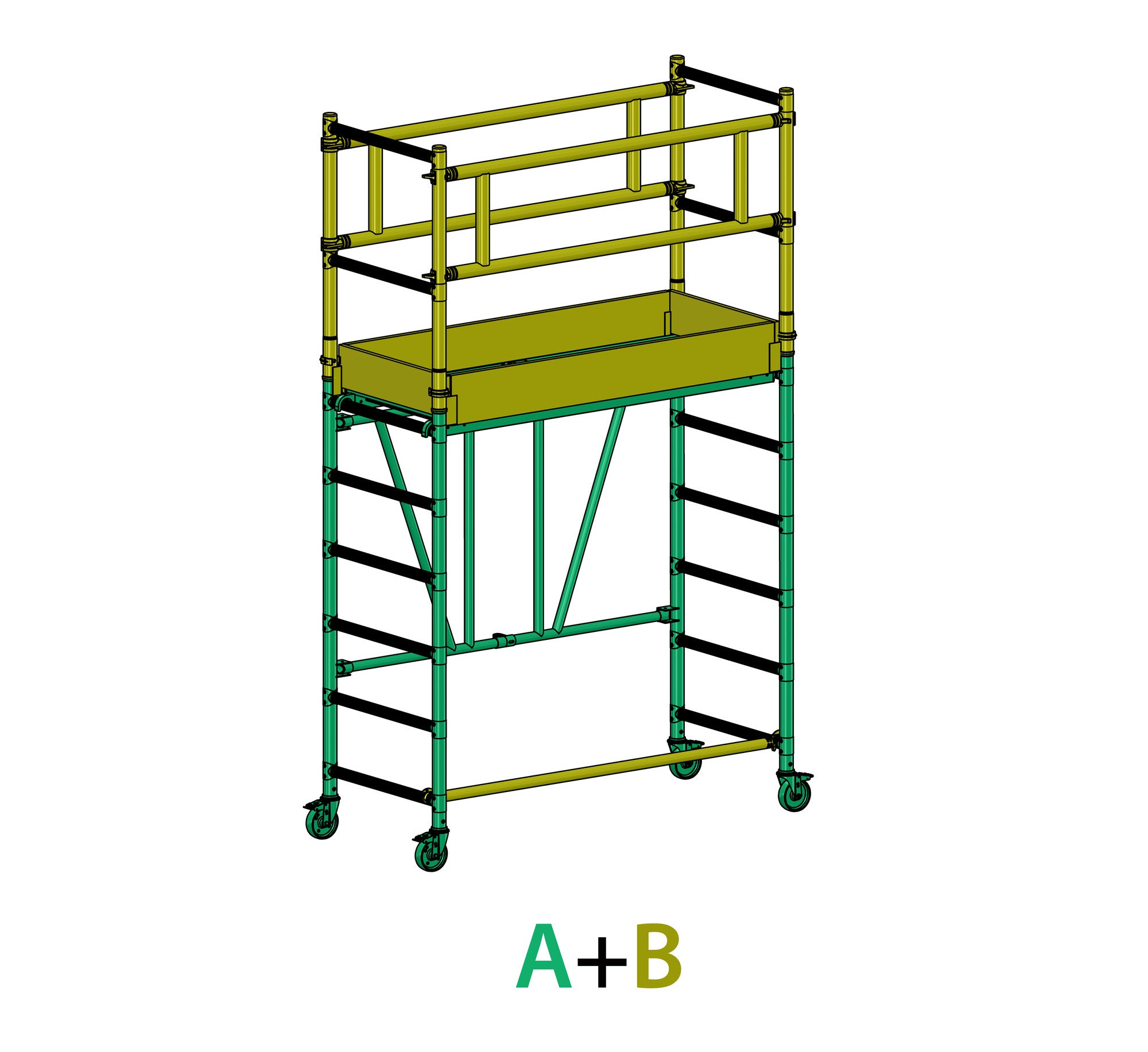Rusztowanie Faraone Compact XS Pakiet B, 180x75 cm, 1,7 m, aluminium