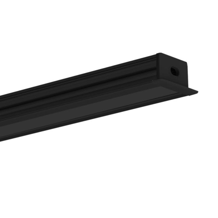 Zestaw profil aluminiowy podtynkowy do taśm LED 8-10mm anodowany czarny 2m Gleb  6x15mm