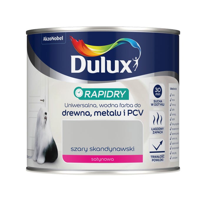 Emalia Dulux Rapidry szary skandynawski 0,4l