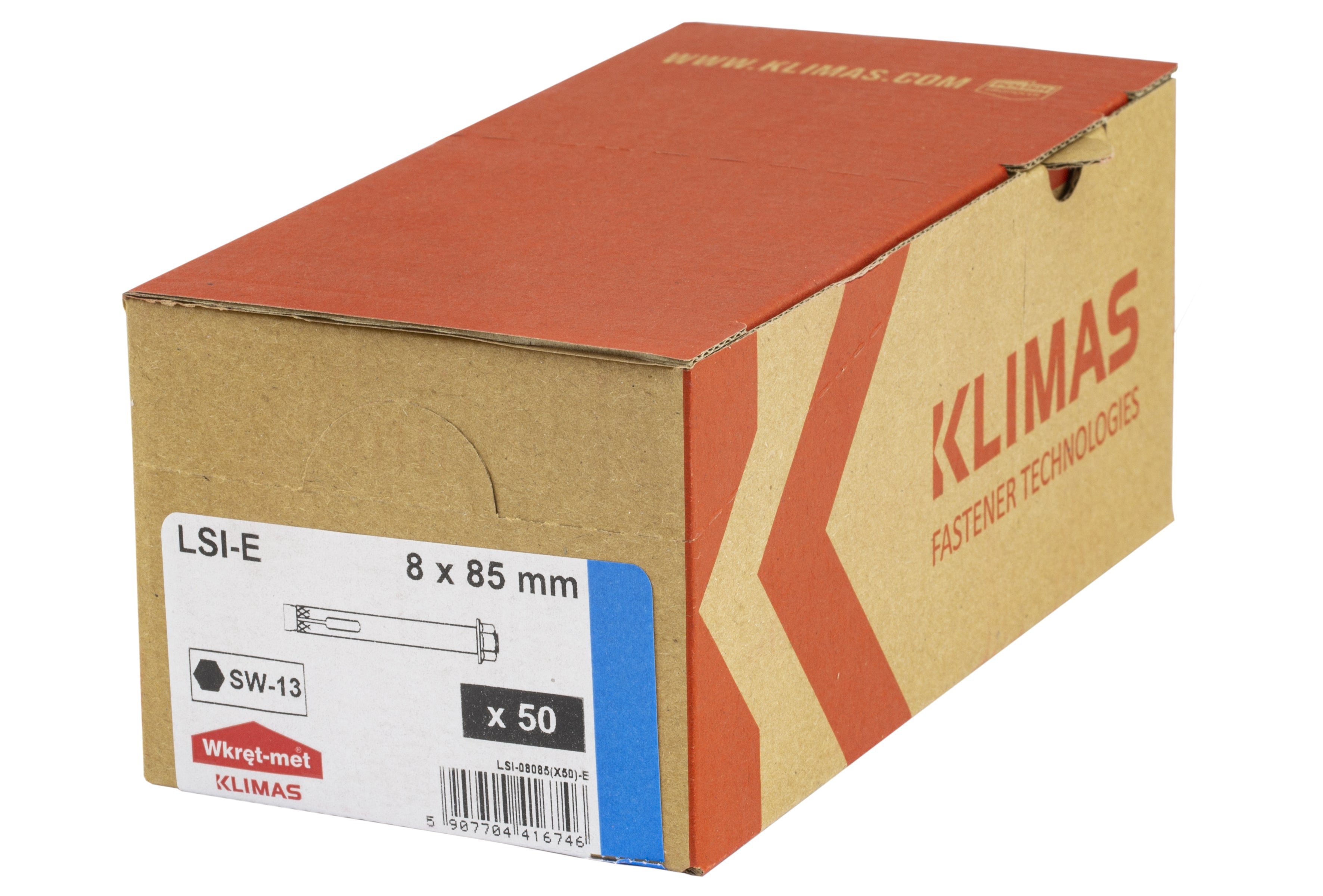 Kotwa stalowa jednorozporowa z nakrętką podkładkową 8x85 mm 1