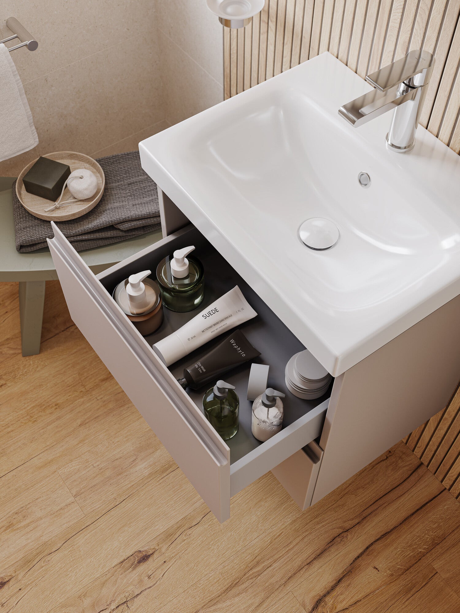 Szafka z umywalką Cersanit Moduo Slim 60 cm kaszmir 2