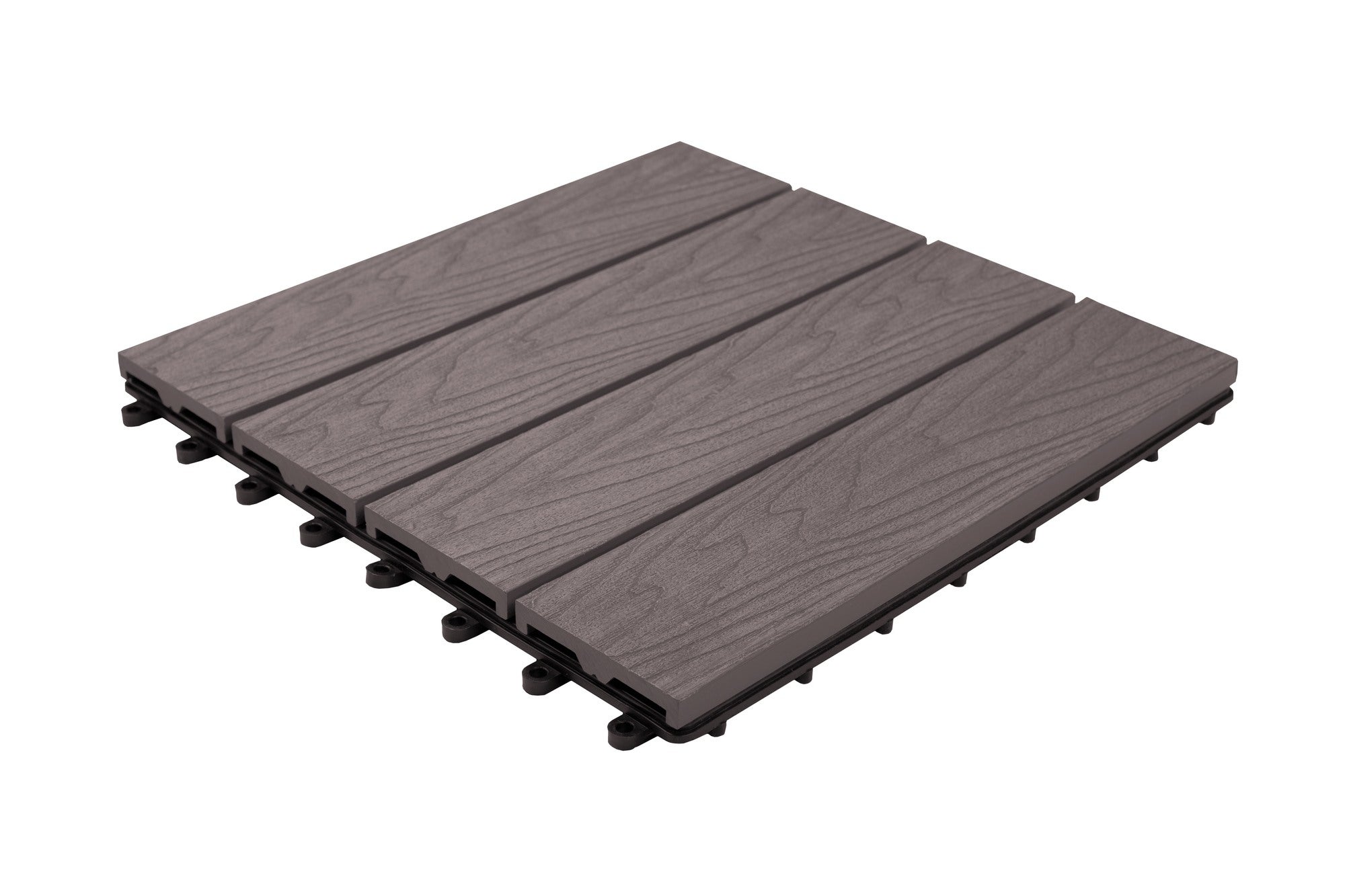 Podest tarasowy, kompozytowy, 4-lamelowy, wym. 300x300 mm, struktura drewna, szary