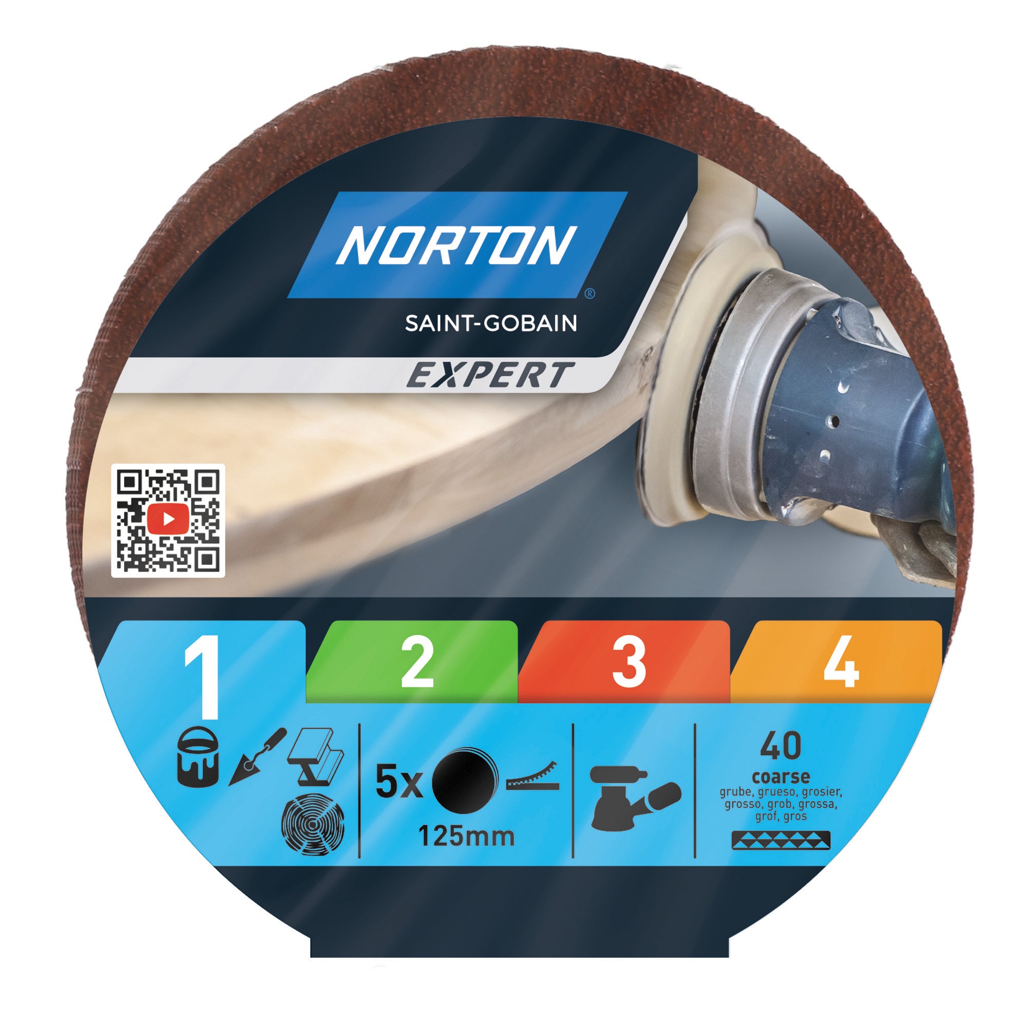 Krążek ścierny 125 mm P40, 5 szt.