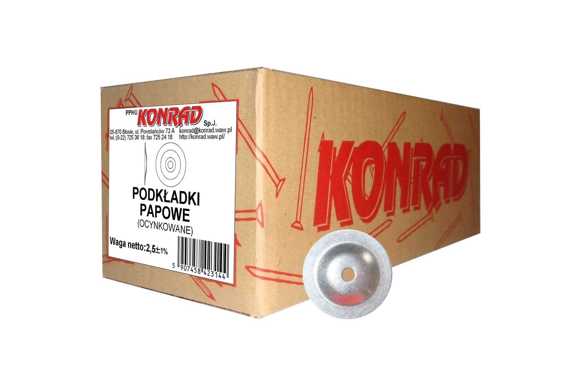 Podkładki papowe ocynkowane 3.7x28 mm (2.5 kg.)