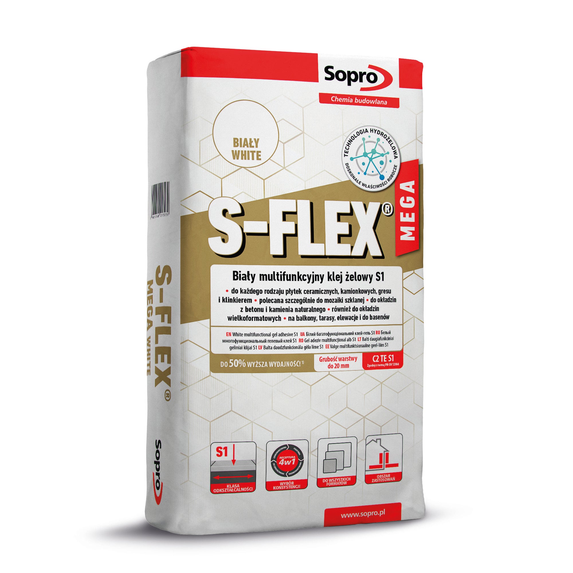 ZAP.KLEJ. SOPRO S-FLEX MEGA BIALA 22,5KG