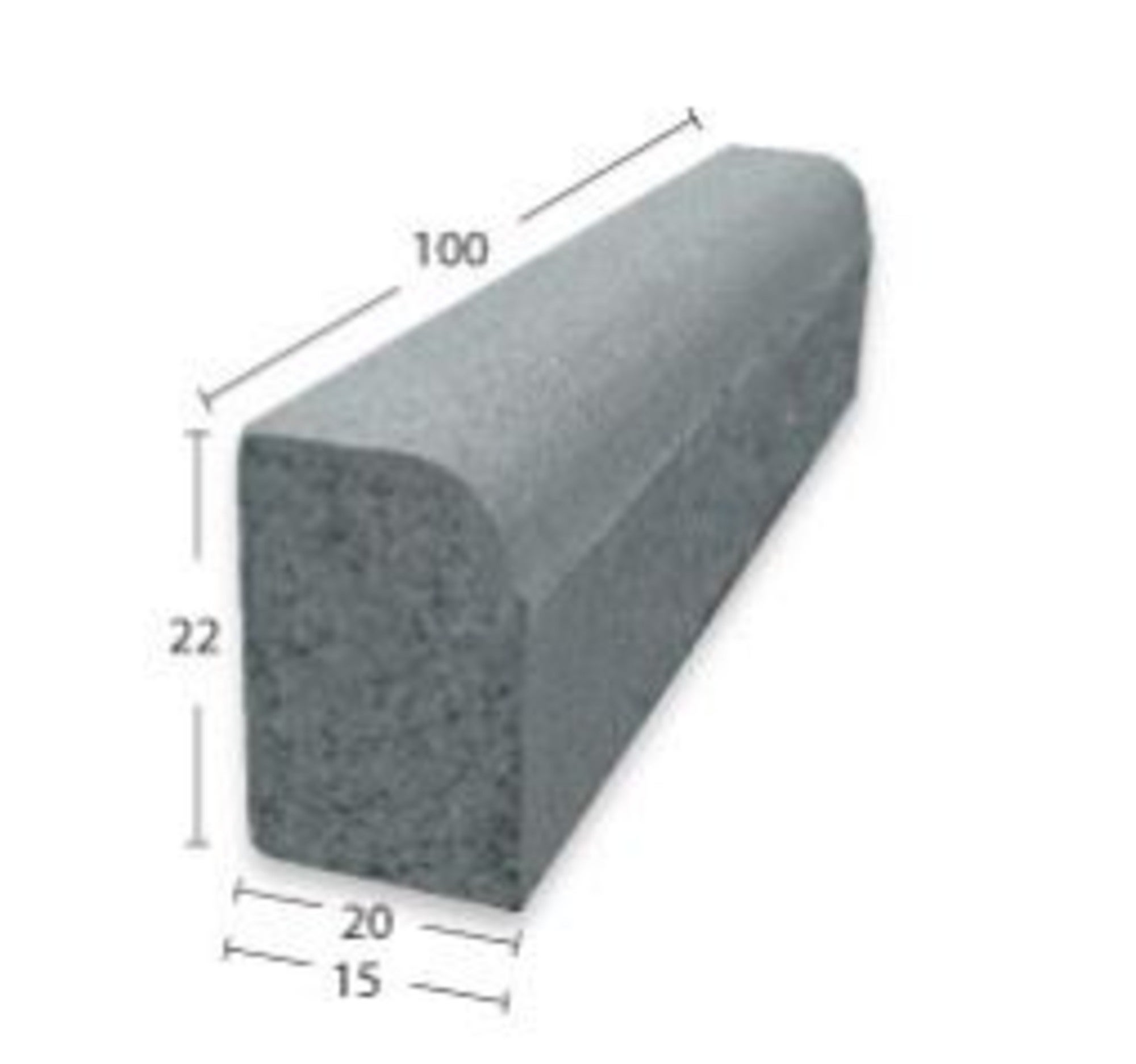 Krawężnik drogowy najazdowy, wym.100x22x15 cm, Pater