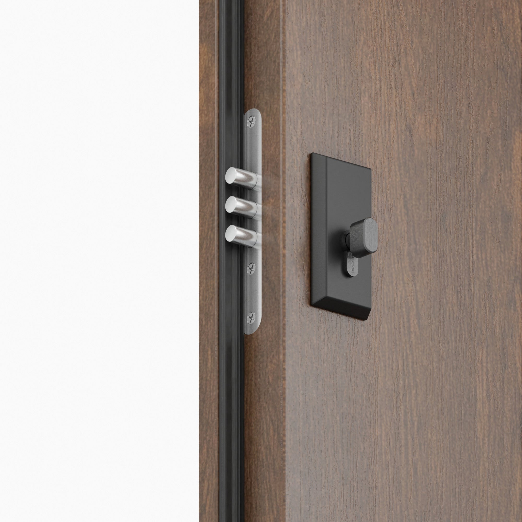 Drzwi stalowe LYON orzech 90 lewe 1