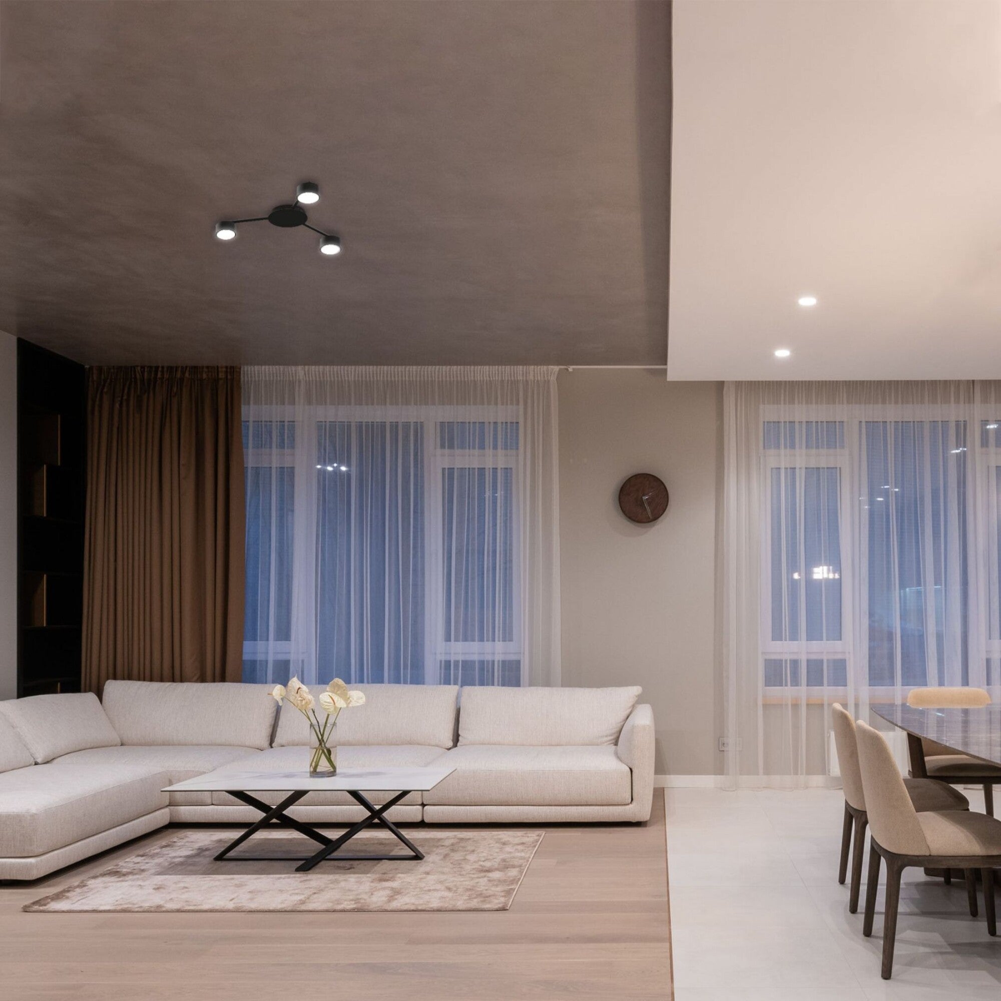 Oprawa sufitowa SPF20B-B 3x30W IP20, czarna 2