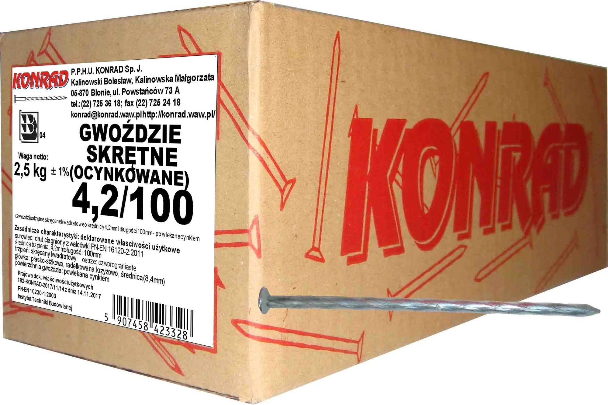 Gwóźdź skrętny 4.2x100 mm (2.5 kg) 0