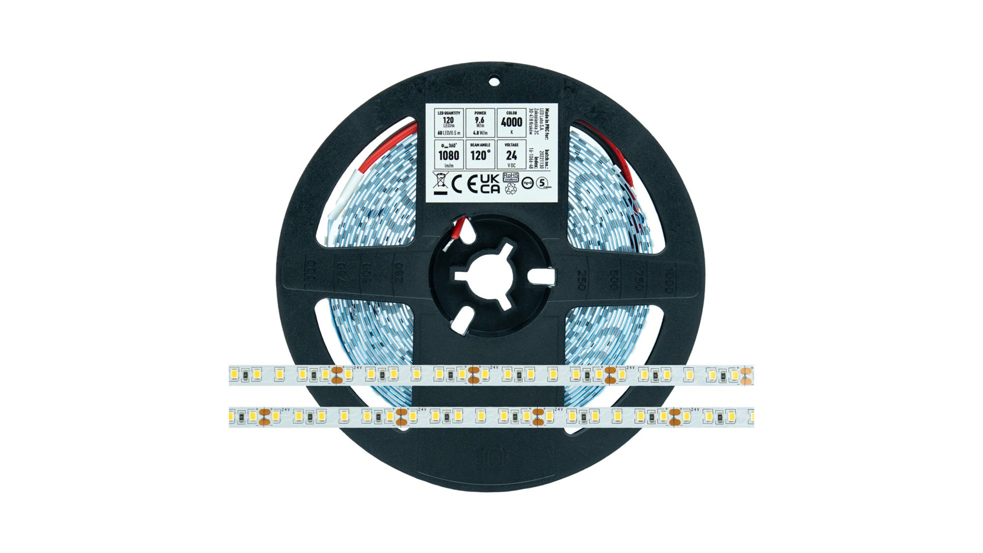 Taśma 600 LED 2835 SMD 24V Neutralny RA80
