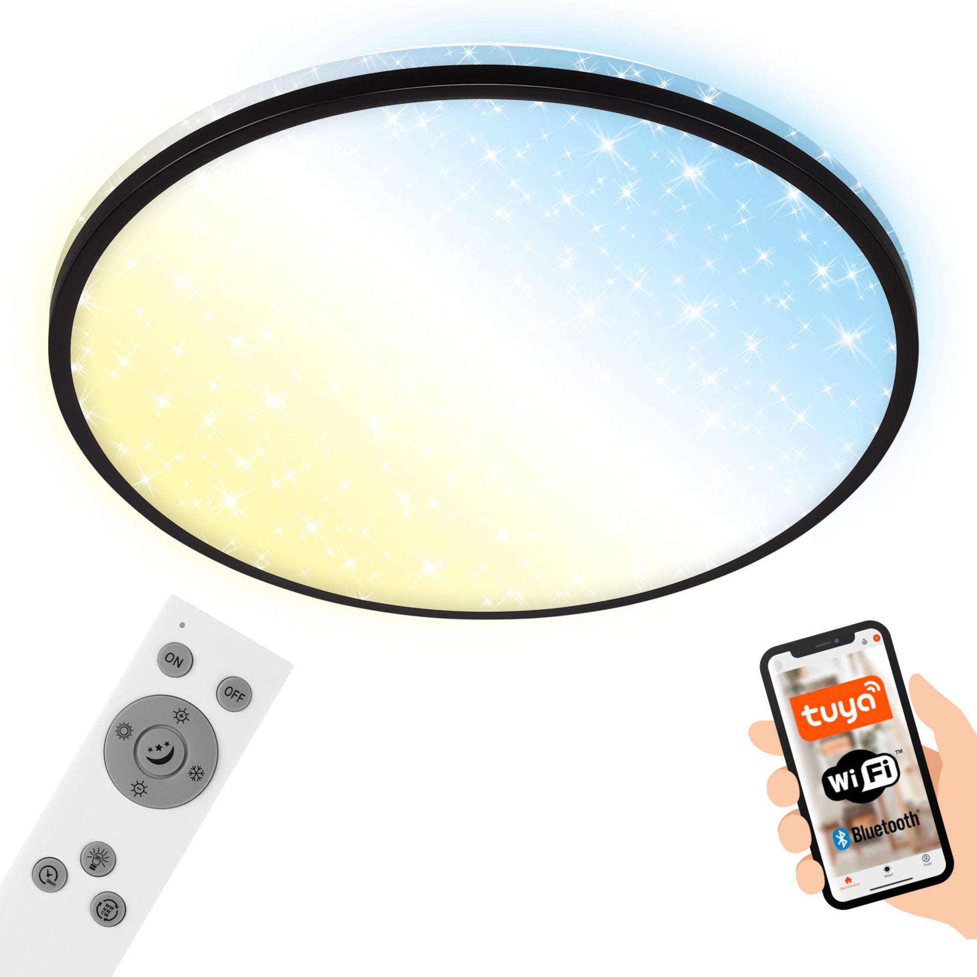 Plafon IVY S SKY czarny Smart WiFi + Bluetooth CCT RGB-LED