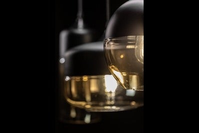 Oprawa sufitowa LENDER 2 1x E27, czarna, średnica 25cm, materiał metal+szkło 3