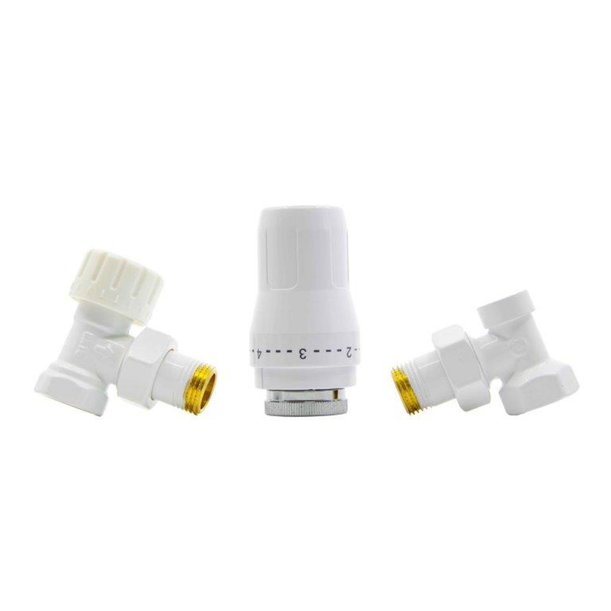 Zestaw termostatyczny kątowy z głowicą Mini, biały 1