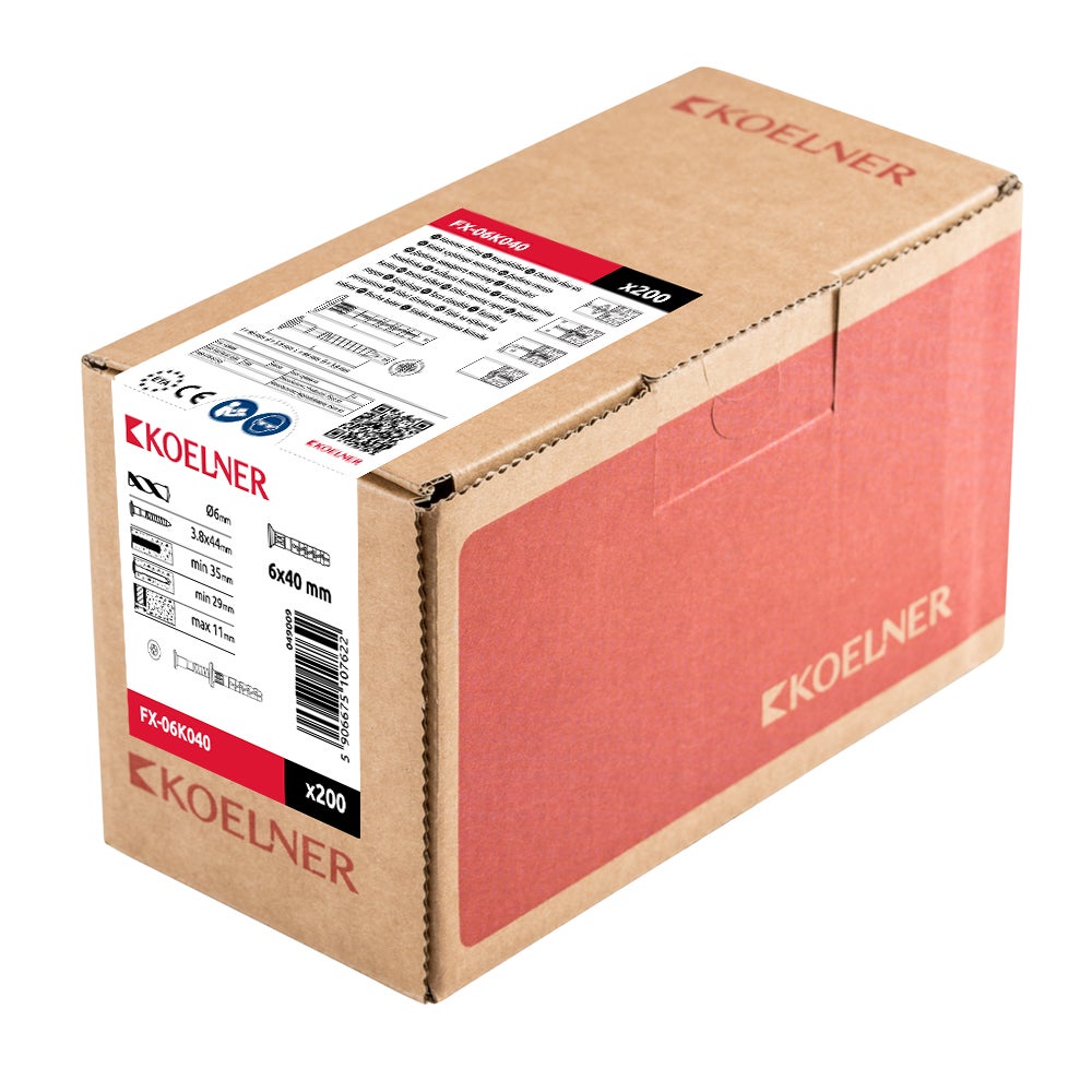 FX kołek szybkiego montażu 6x40 mm (200 szt.) 1