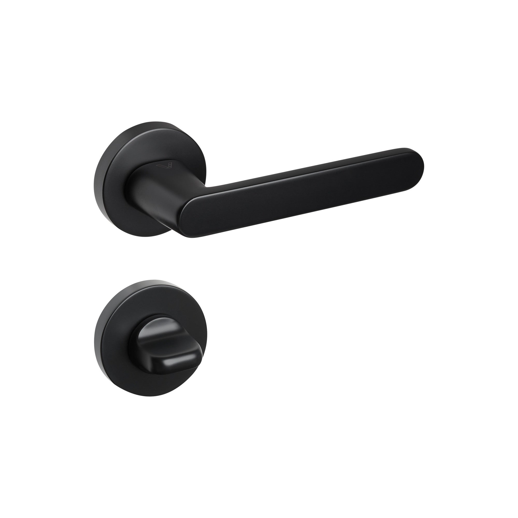 Klamka Simple czarna z rozetą wc