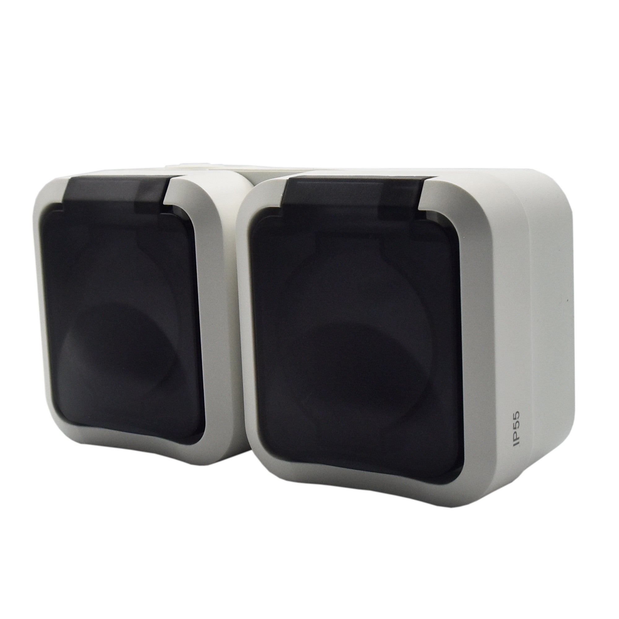 Aqua Pro biały gniazdo 2x2P+Z z klapką IP55 1