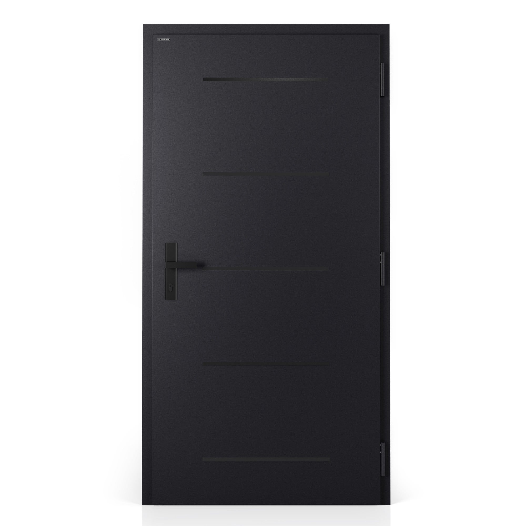 Drzwi zewnętrzne NOVIA Solid czarne (RAL 9005 struktura) 90 prawe