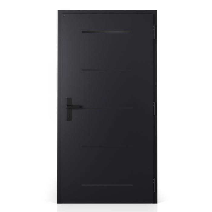 Drzwi zewnętrzne NOVIA Solid czarne (RAL 9005 struktura) 90 prawe