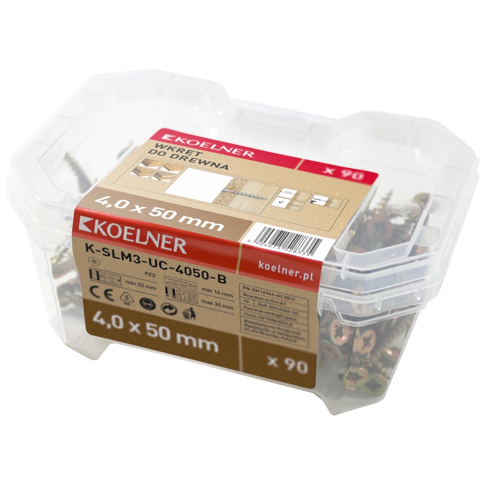 Wkręt utwardzany do drewna 4.0x50 mm (90 szt.) 1