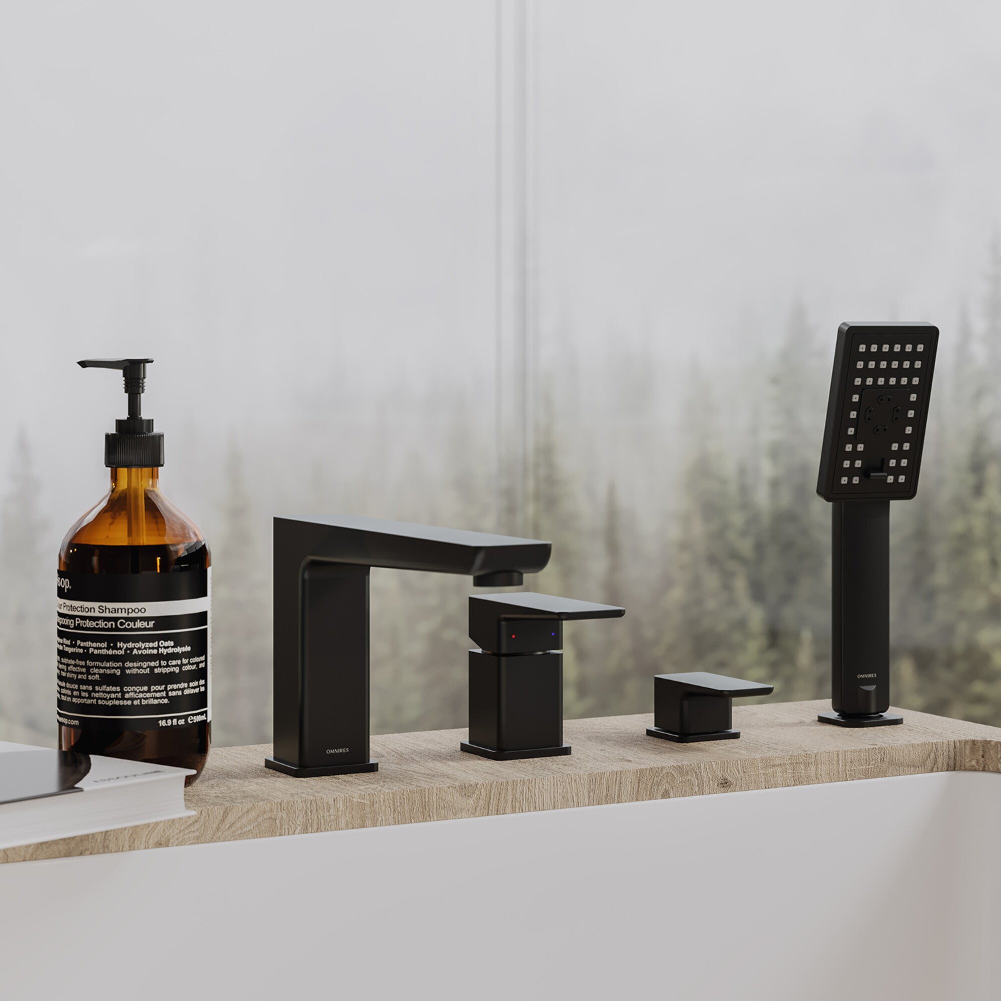 Bateria nawannowa 4-otworowa Omnires Parma czarna PM7432BL 1