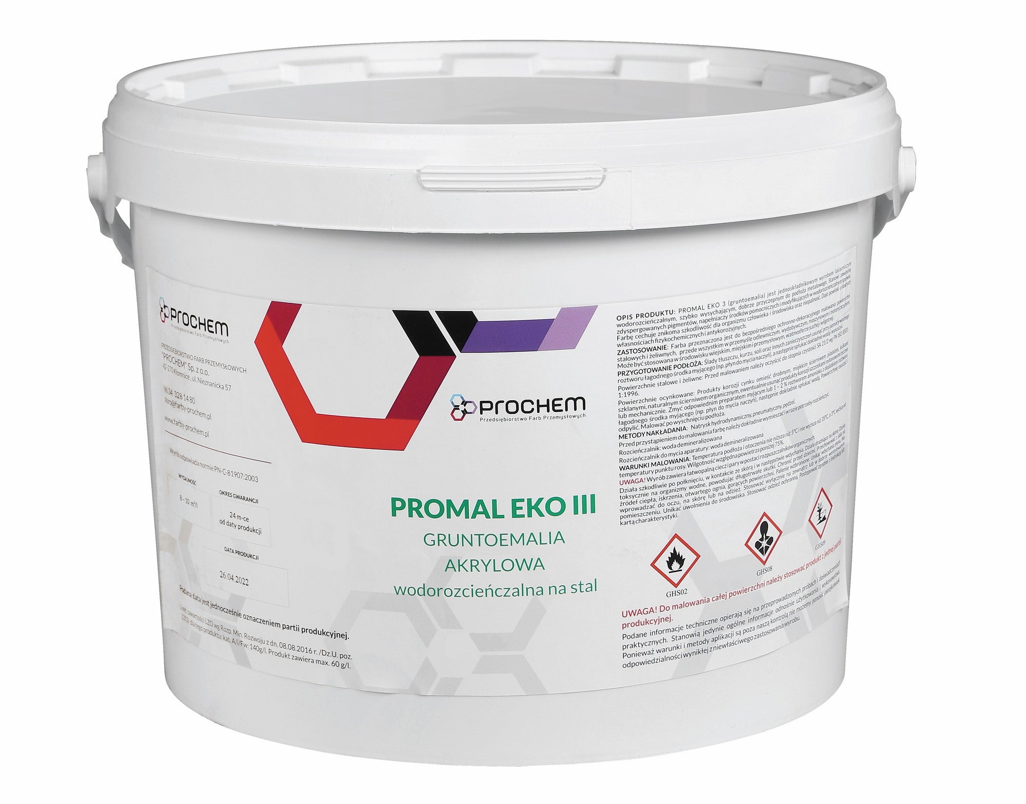 Farba akrylowa Promal Eko III szara 20l