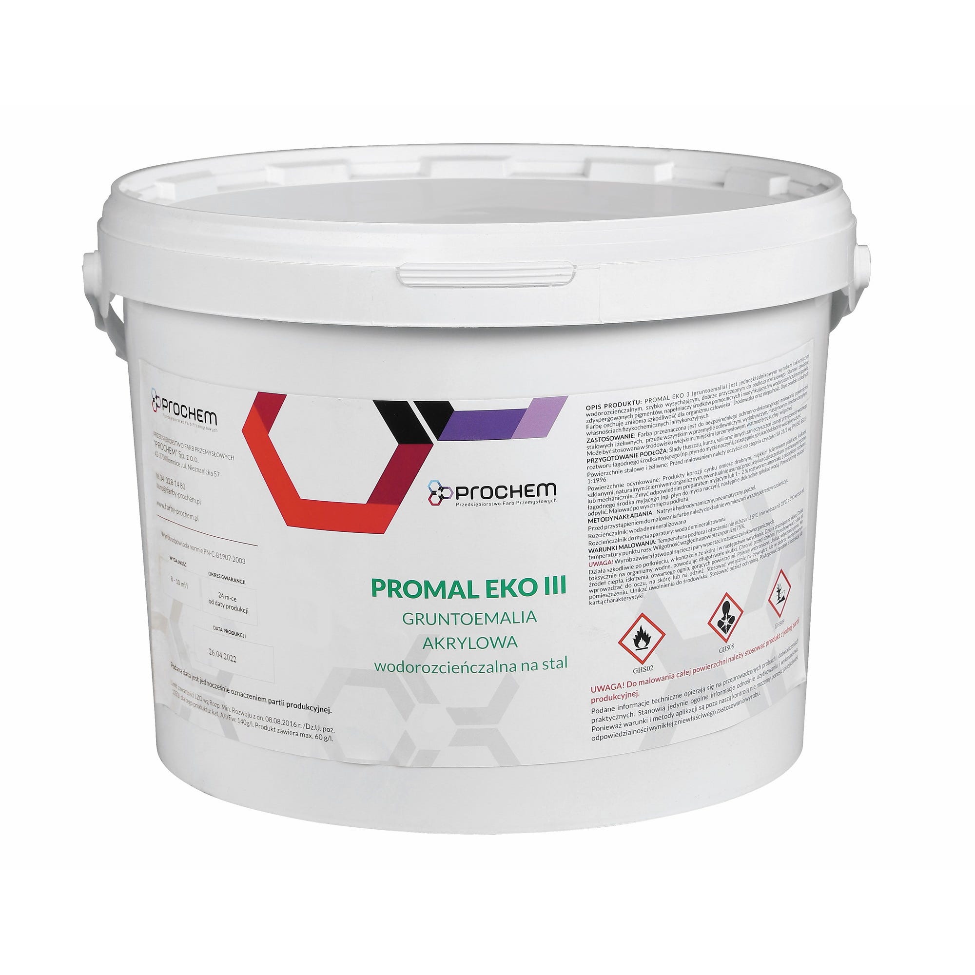 Promal Farba akrylowa Promal Eko III szara 20l - Bricoman.pl