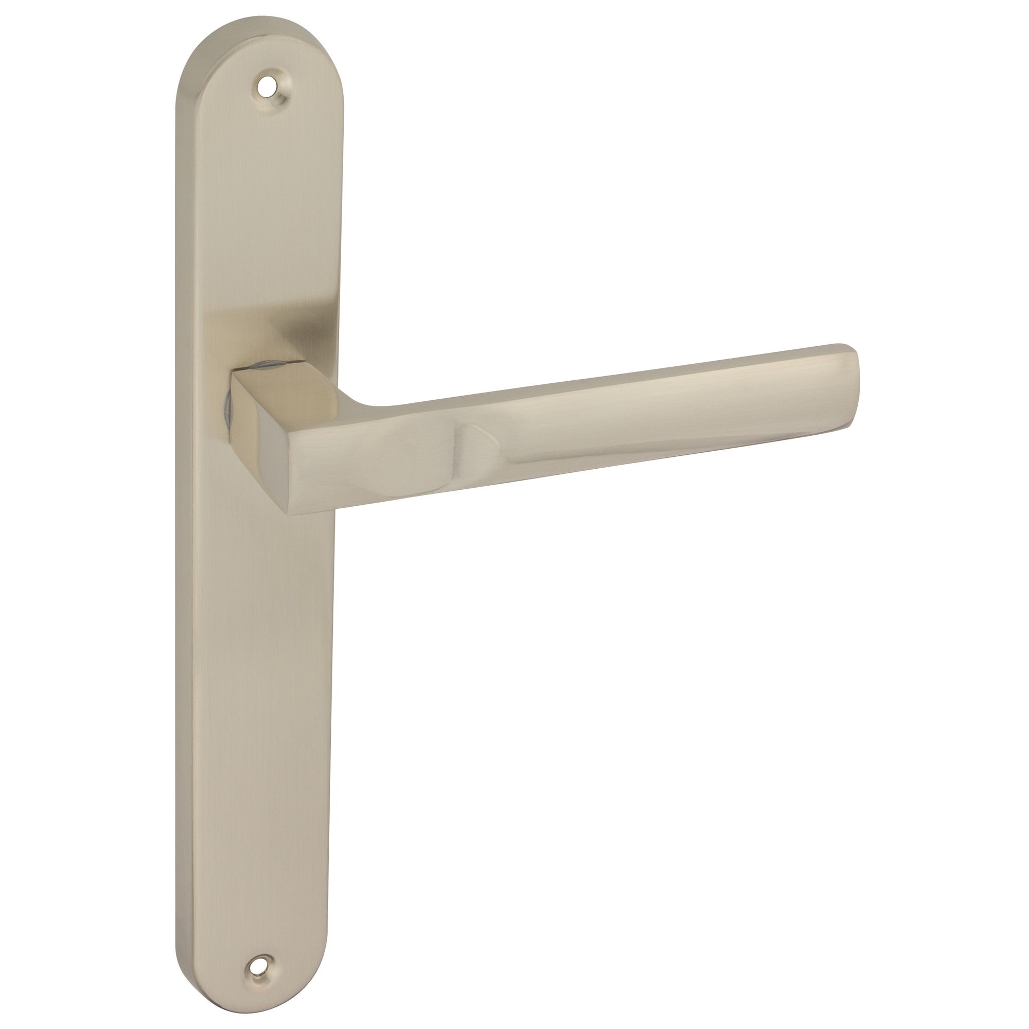 Klamka Pergamo z długim pełnym szyldem nikiel