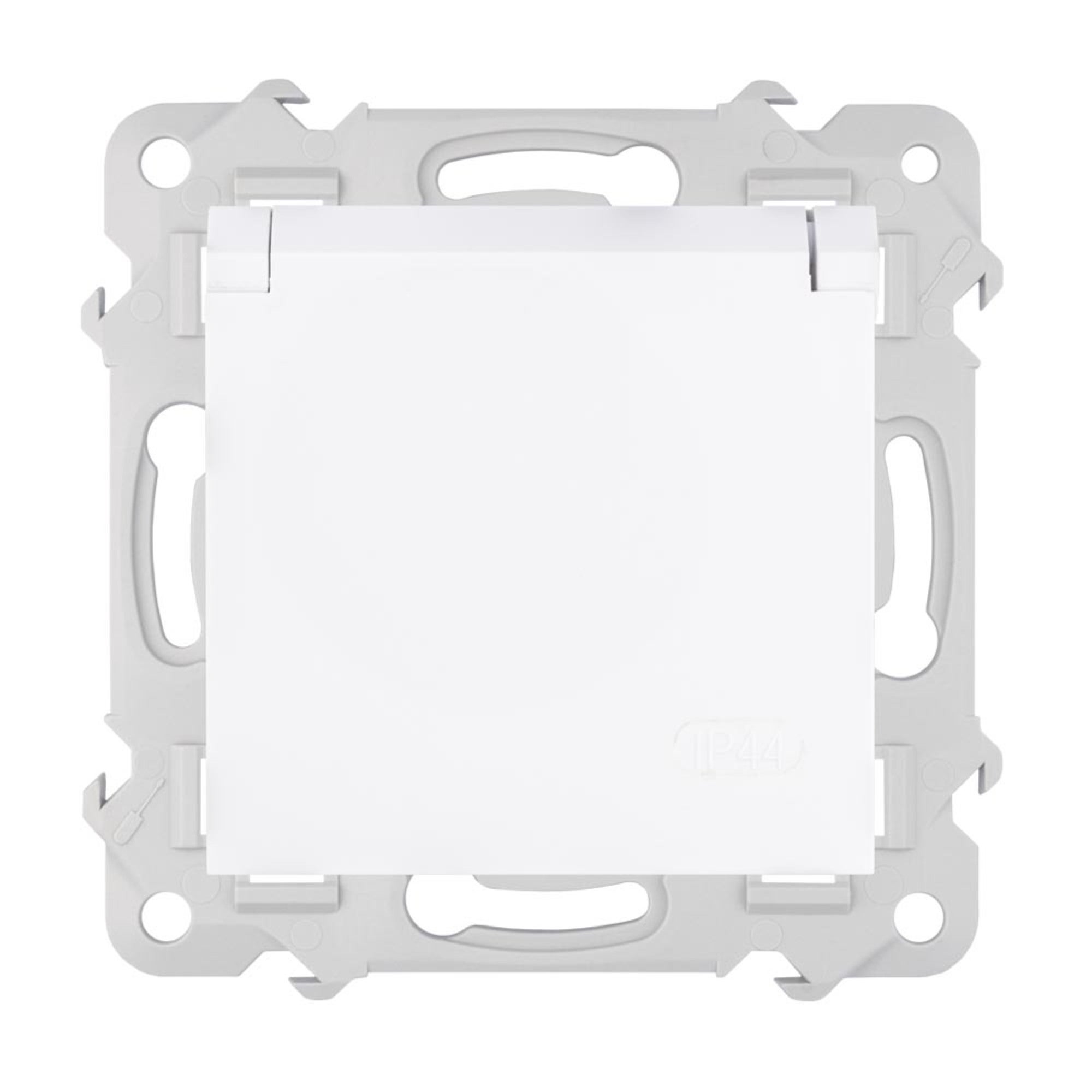 Bella biały gniazdo pojedyncze z uziemieniem IP44