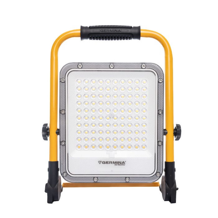 Naświetlacz akumulatorowy Herkules zasilanie bateryjne (akumulator wbudowany), 50W, 1400Lm, IP65, rama z uchwytem, bateria 10000mAh, możliwość montażu na statywie