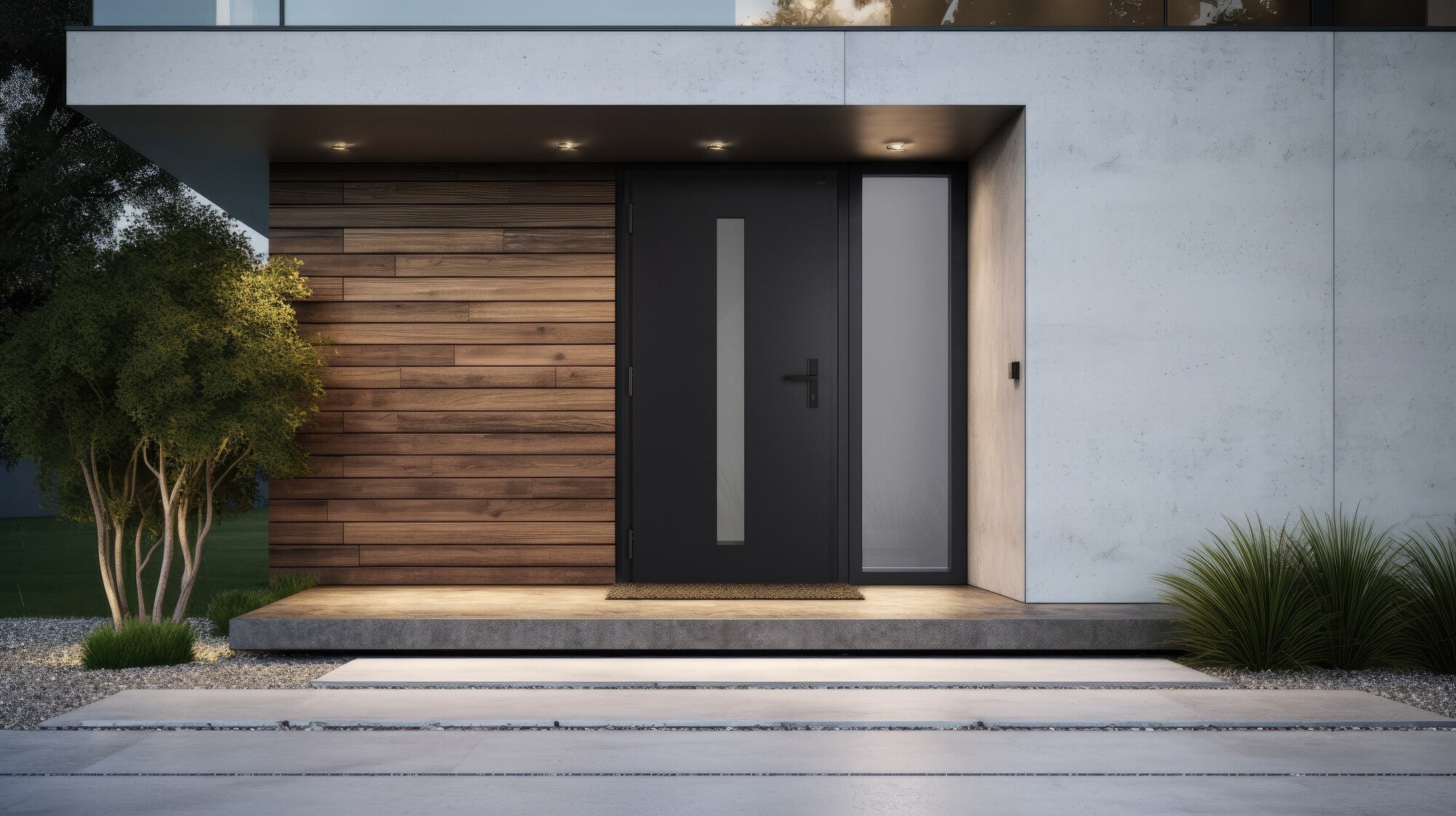 Drzwi zewnętrzne NOVIA Vitre szyba stopsol szary czarne (RAL 9005 struktura) 90 lewe 1