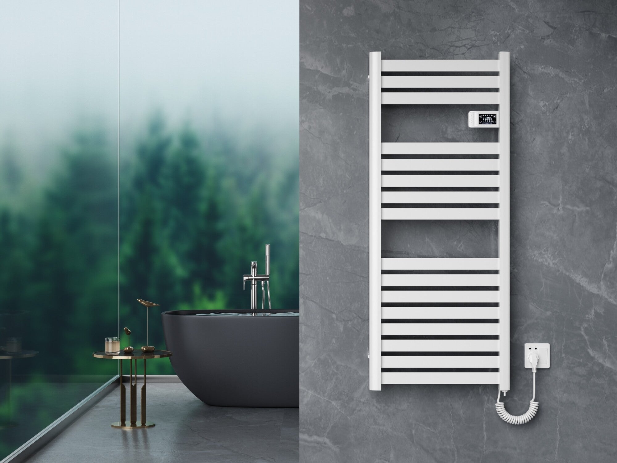 Grzejnik łazienkowy KEP 1200X500 500W biały 2