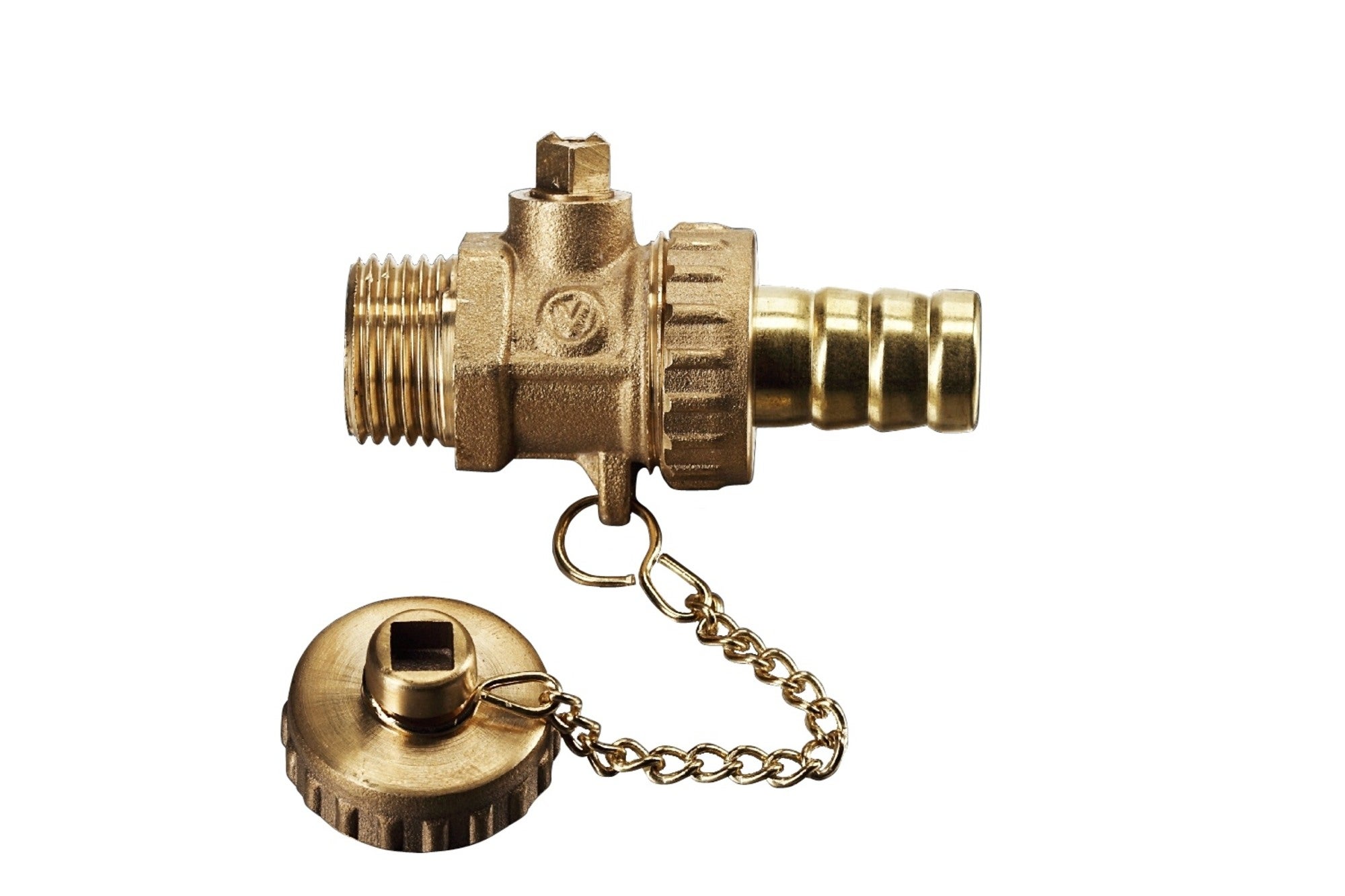 Zawór kulowy spustowy 1/2" śrutowany ze złączką do węża i zaślepką