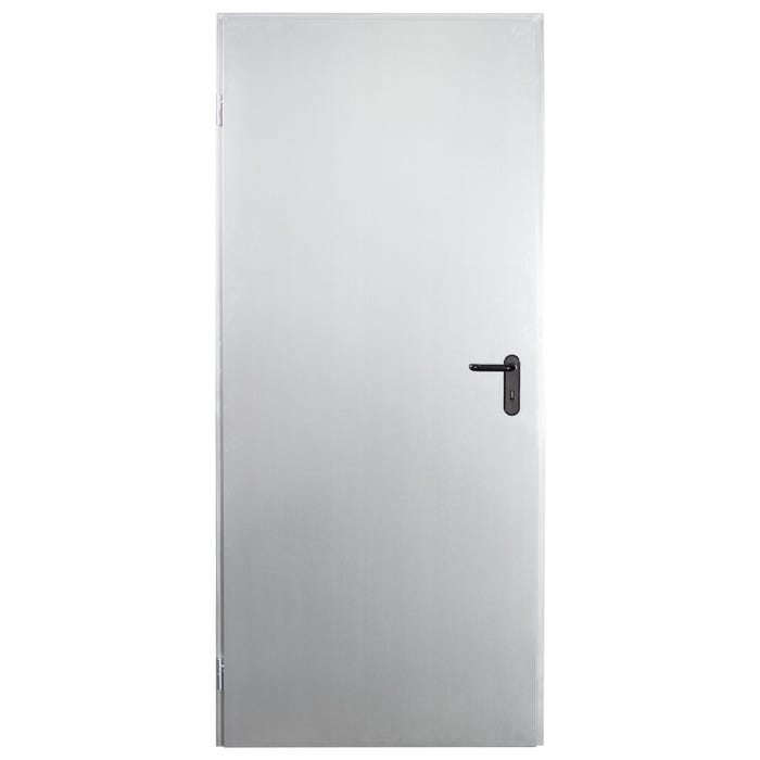 Drzwi techniczne Zk 80 cm, lewe, naturalny ocynk, powierzchnia niemalowana