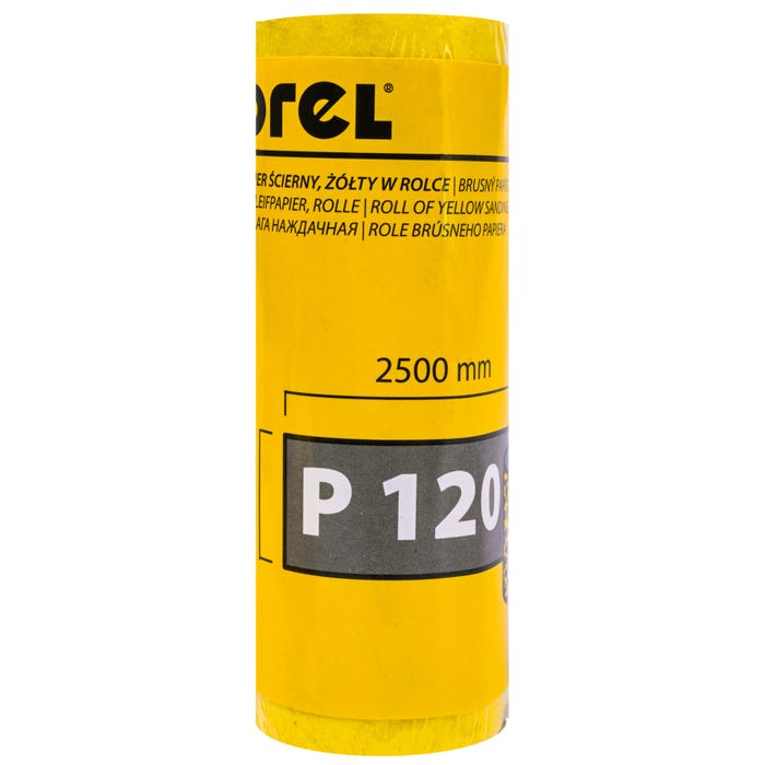 Papier ścierny w rolce żółty 115 mm P120, 2,5 m