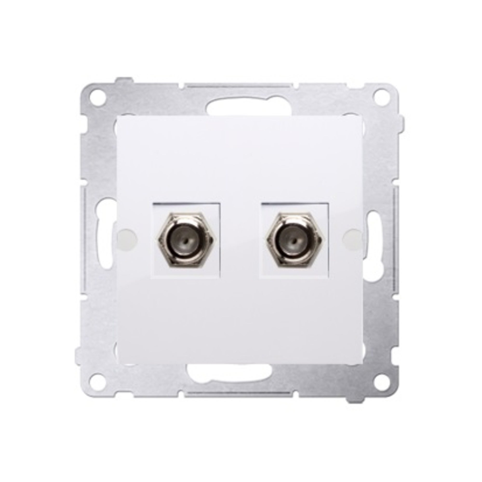  Simon 54 biały gniazdo antenowe podwójne