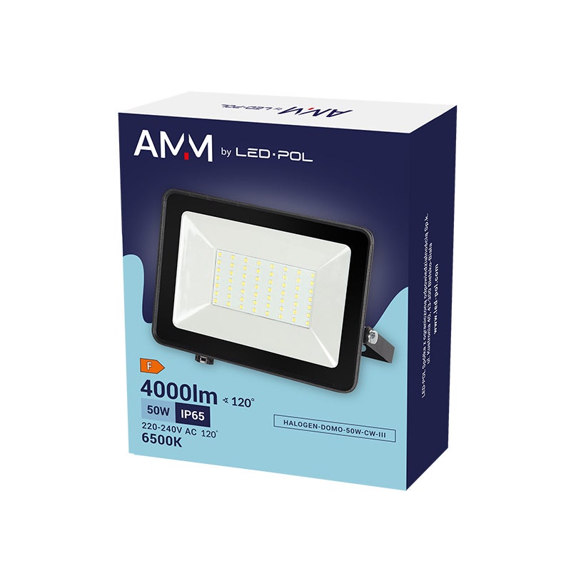 Naświetlacz LED 50W 3950Lm 6500K IP65 obudowa aluminiowa 3