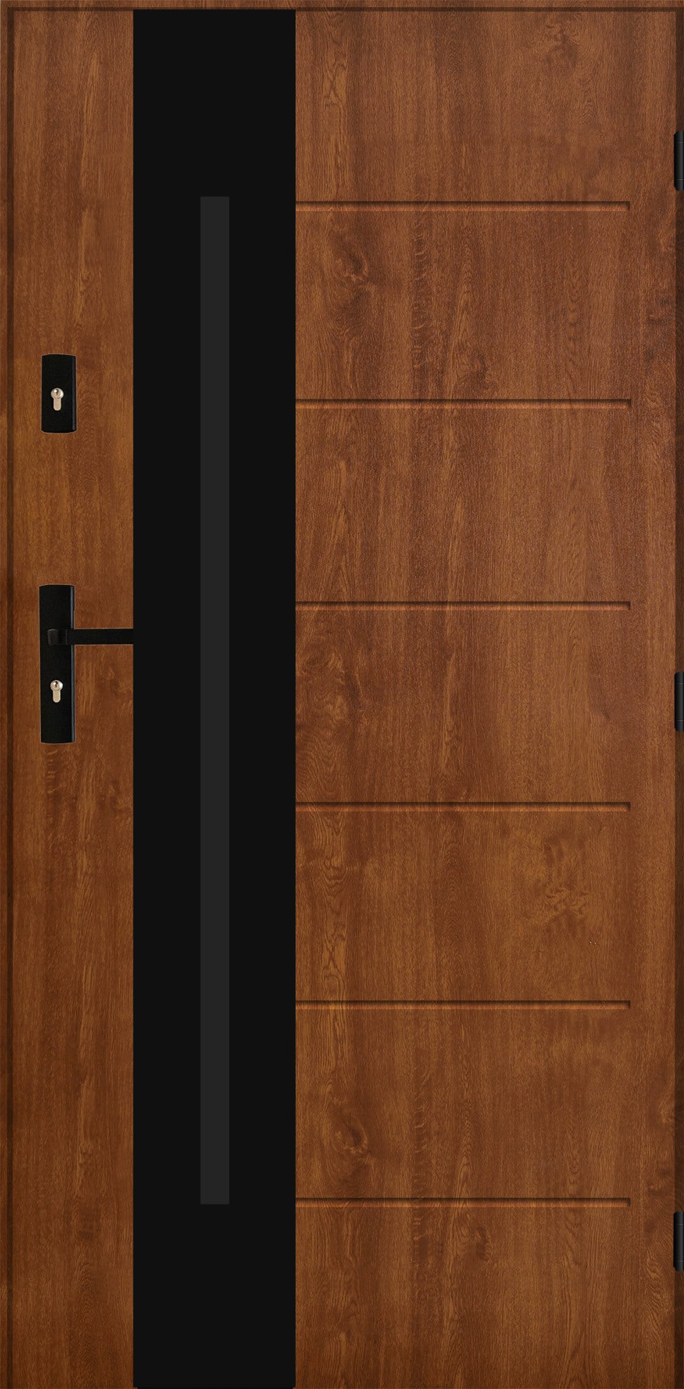 Drzwi zewnętrzne Radom Black Złoty Dąb 90 prawe