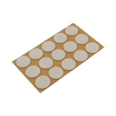 Podkładki filcowe samoprzylepne białe, ⌀28 mm, 15 szt.