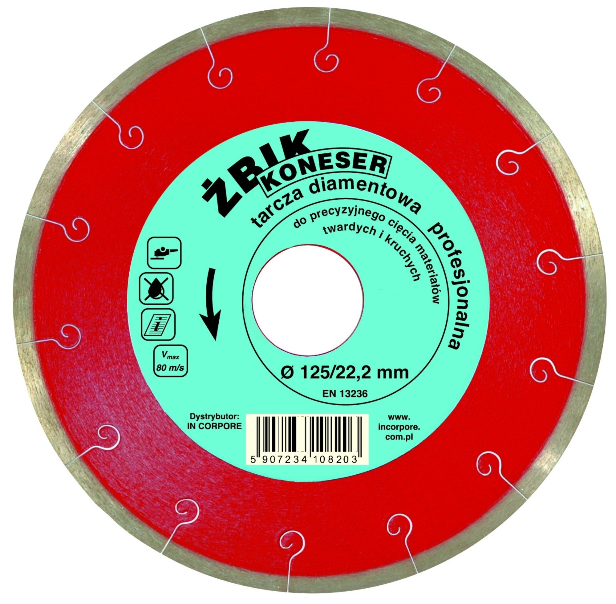 Tarcza diamentowa pełna 200x25,4/32 mm ŻBIK KONESER