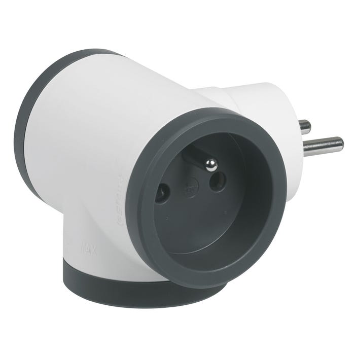 Rozgałęźnik 3x2P+Z biało/czarny Legrand