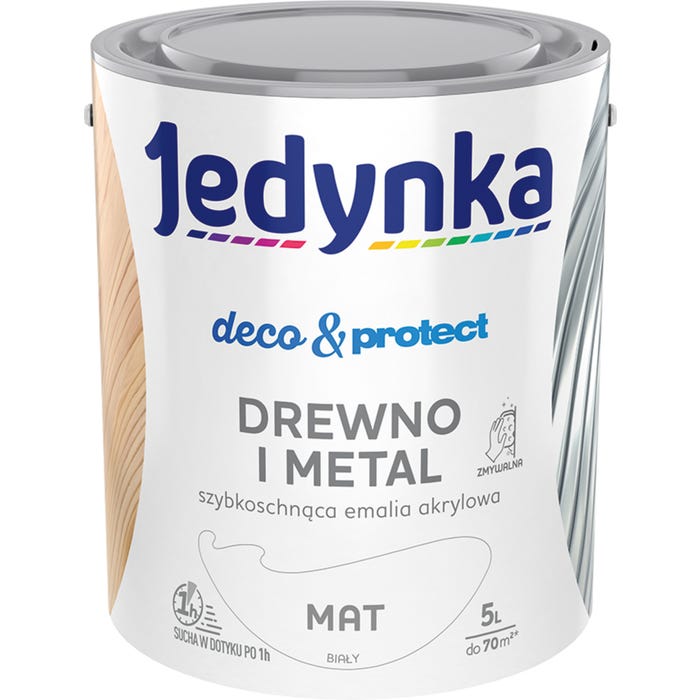 Farba Jedynka Deco&Protect matowa biały 5l