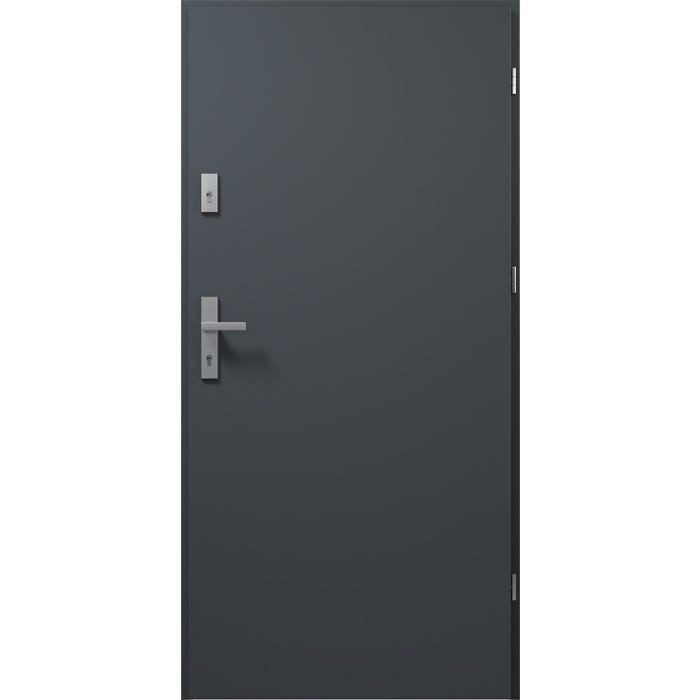 Drzwi zewnętrzne akustyczne 70 VIVALDI RC3/ 44dB antracyt 90 prawe + zestaw okuć KL 3