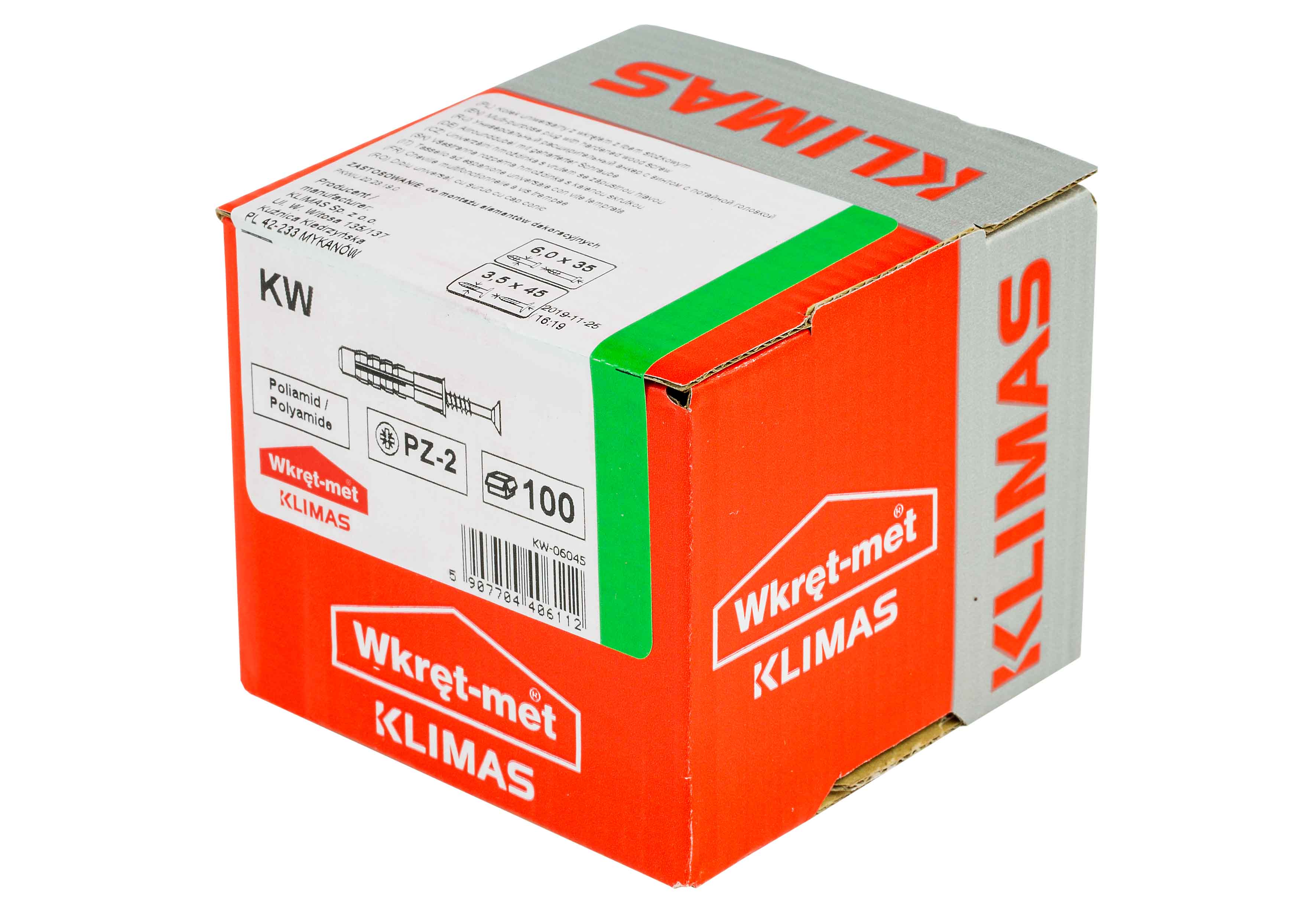 Kołek rozporowy wszechstronny fi 6 z wkrętem 3.5x45 mm (100 szt.) 1