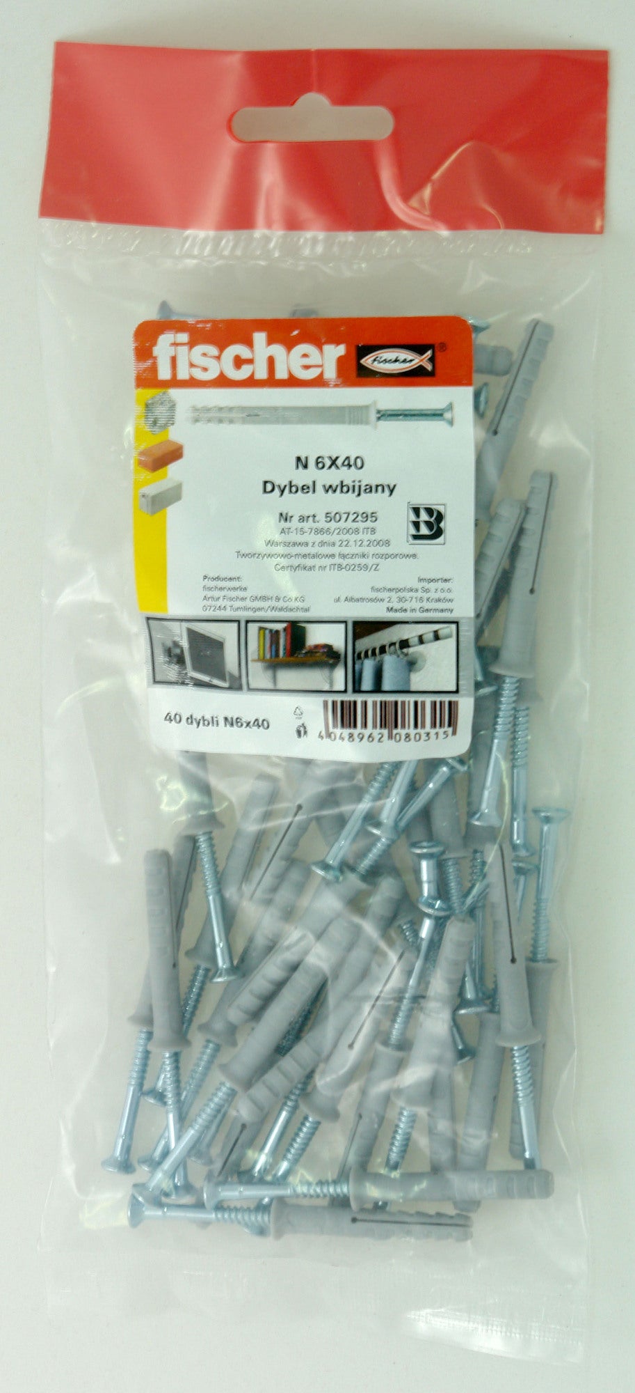 Kołek do wbijania 6.0x40 mm (40 szt.)