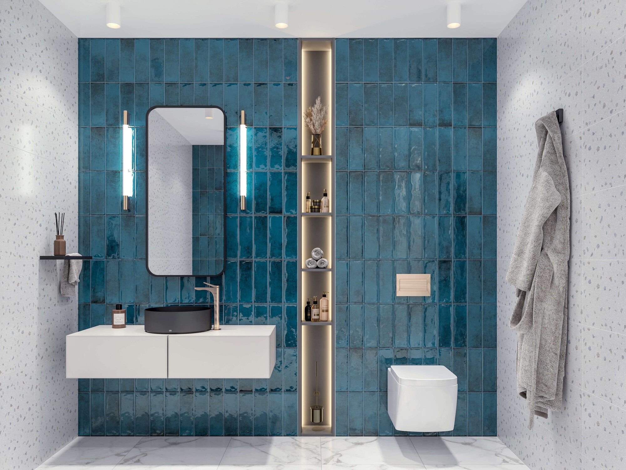 Płytka ścienna Village Blue Glossy 10x30 0,84 m2 1