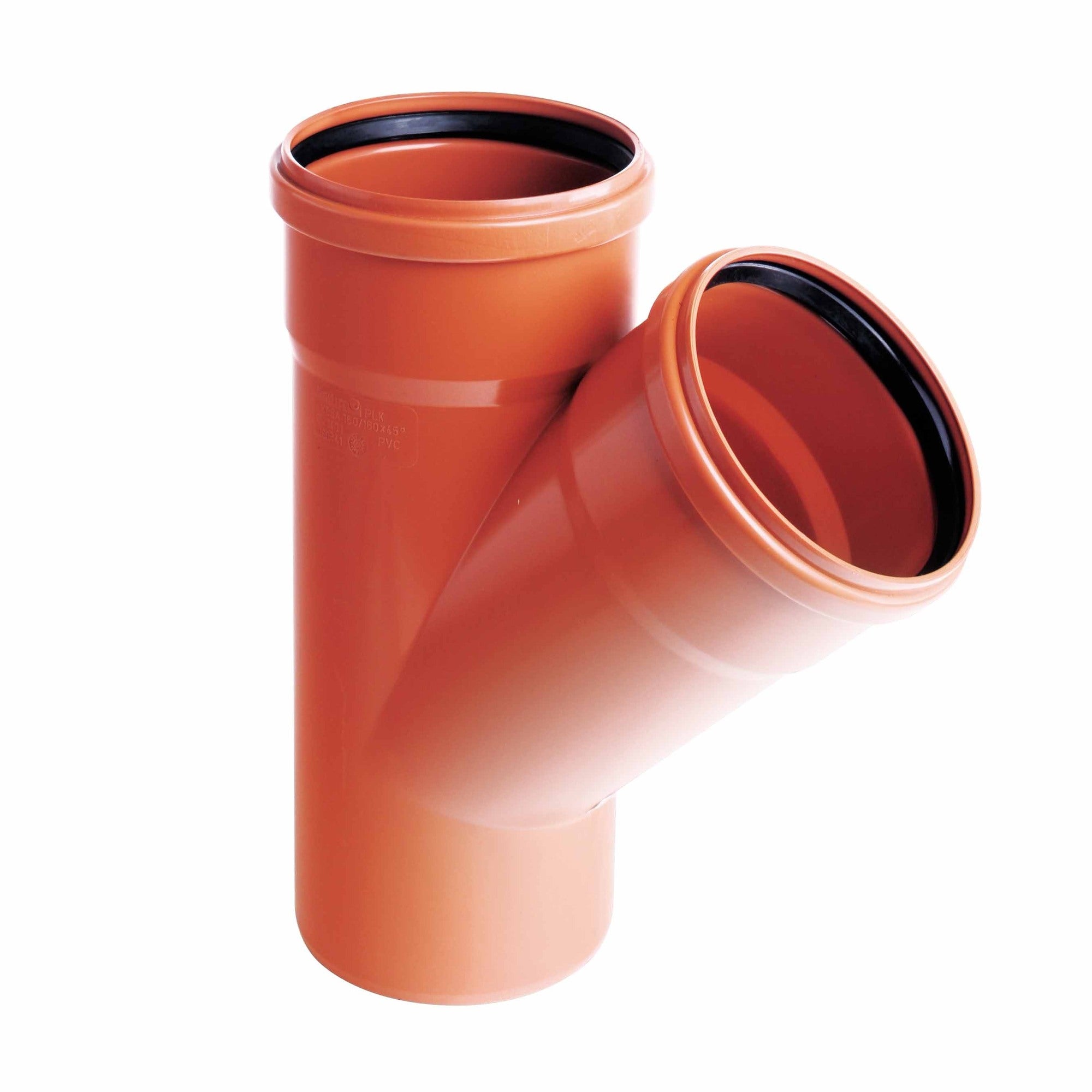 Trójnik kanalizacyjny zewnętrzny, PVC fi 110/110 mm, kąt 45° 1