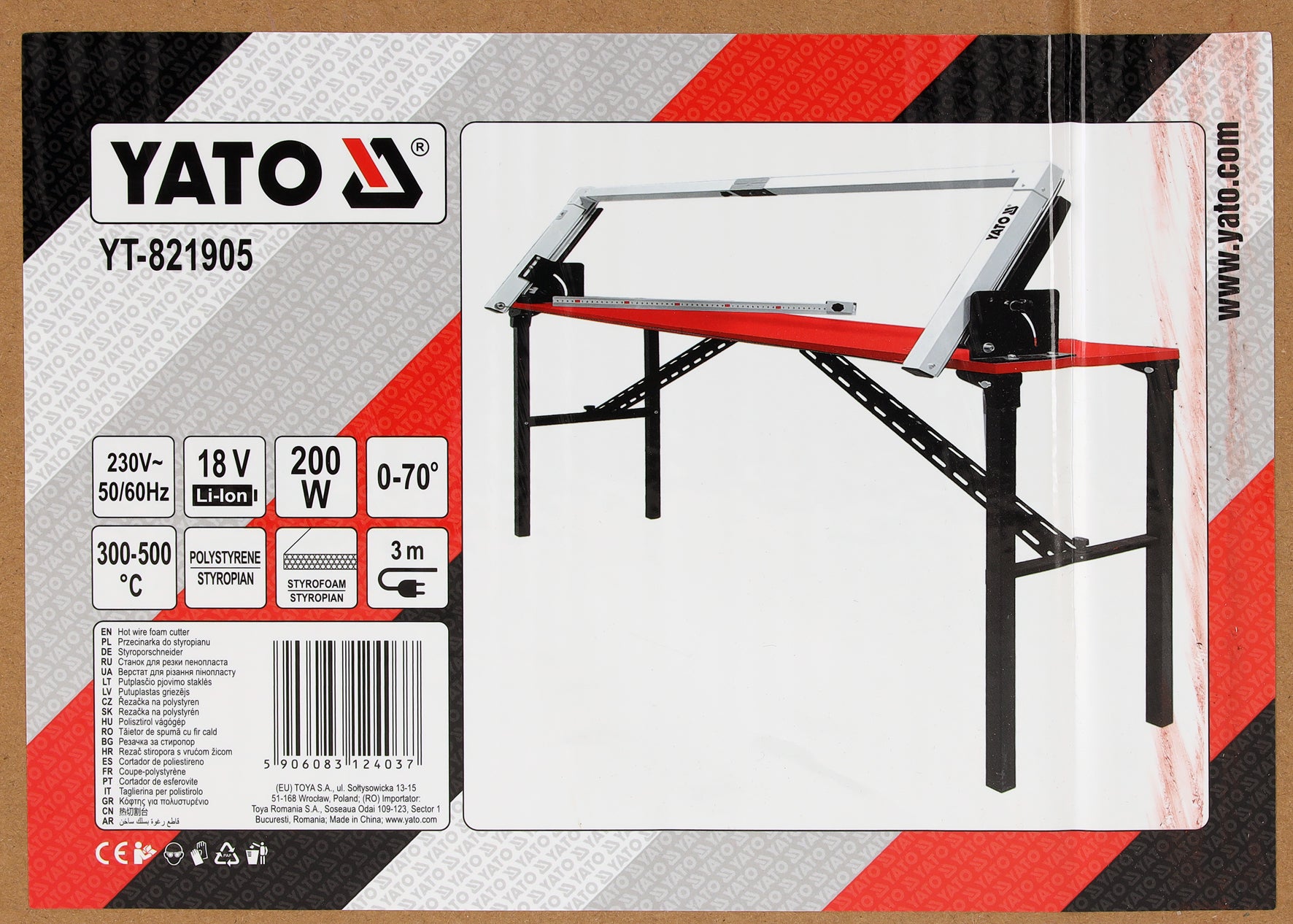 Przecinarka do styropianu 200W (1400 x 350 mm) YATO 2
