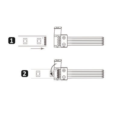 Złącze zasilające do taśm LED RGBW 12mm 5 pin jednostronne 12 24V DC 3A 2