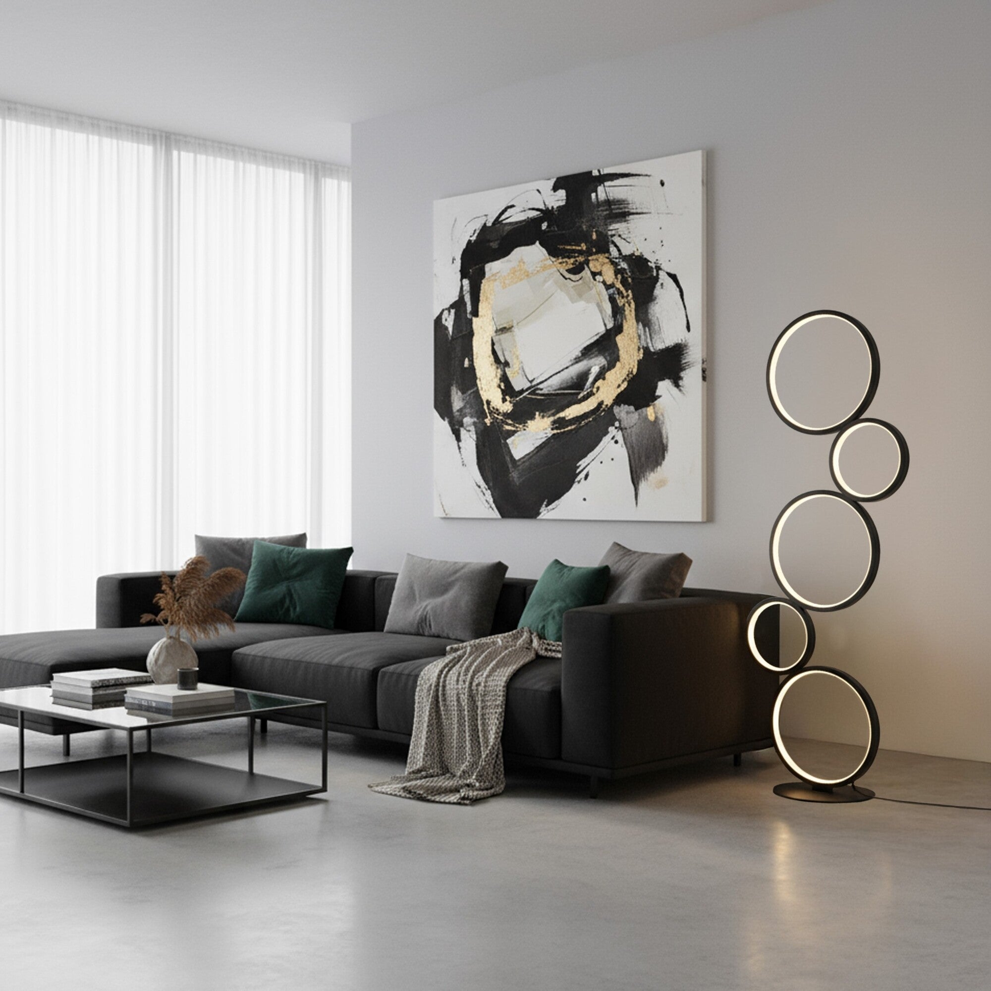 Lampa podłogowa LED Flamenco, czarna 2
