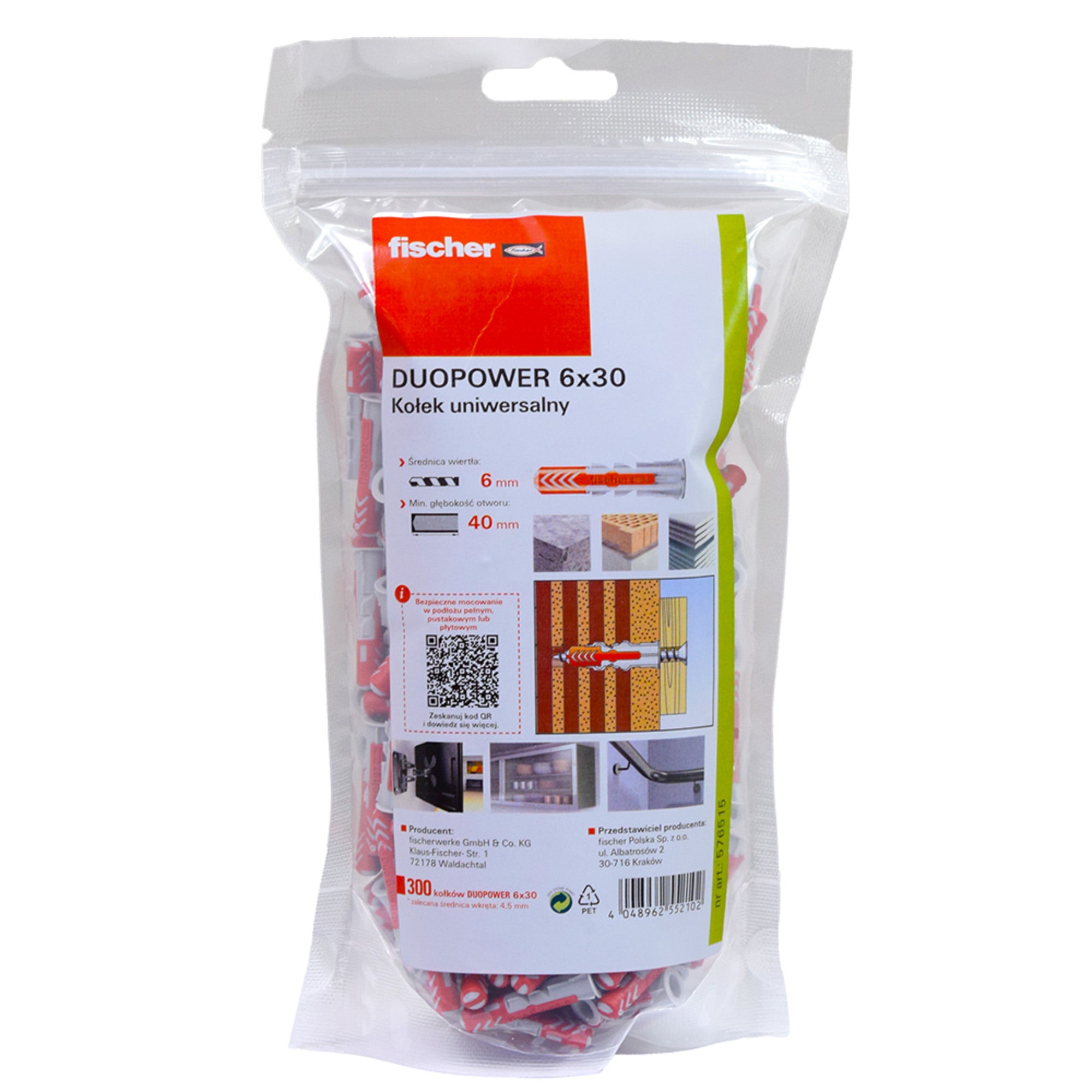 Kołek Duopower 6x30 mm 300 szt.